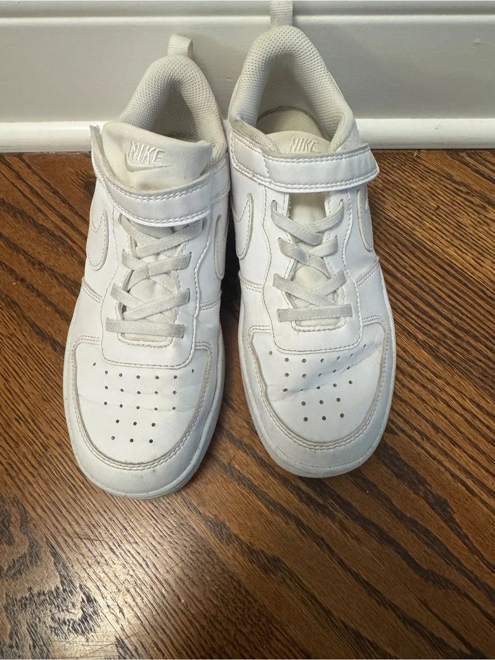 Nike Kids White Velcro & Lace Sneakers